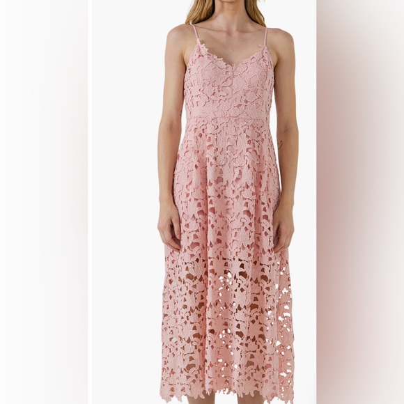 EUC Astr the Label Lace Spaghetti Strap MIDI Dress - Picture 4 of 5